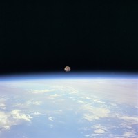 6. Moon set over the Earth, July 14, 1995. Photo Credit: Johnson Space Center, July 14, 1995; GRIN (http://grin.hq.nasa.gov) Database Number: GPN-2000-001046, National Aeronautics and Space Administration (NASA, http://www.nasa.gov), Government of the United States of America.
