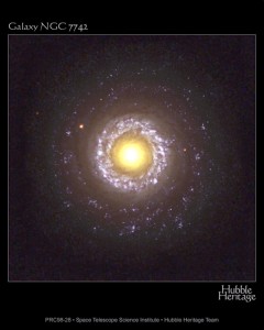 2. Galaxy NGC 7742. Photo Credit: November 7, 2002, Earth-orbiting Hubble Space Telescope (HST), Hubble Heritage Team (AURA/STScI/NASA); Goddard Space Flight Center (GSFC, http://www.gsfc.nasa.gov, GL-2002-001193), National Aeronautics and Space Administration (NASA, http://www.nasa.gov), Government of the United States of America (USA).
