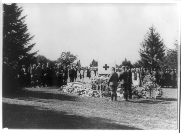 Scene at the grave of Miss Jane Arminda Delano (1862-1919), Late Director of the Nurse Corps of the National Red Cross, Arlington National Cemetery, Commonwealth of Virginia, USA. Photo Credit: Delano, Jane Arminda, 1862-1919--Death & burial (Card #: 96509699, Reproduction Number: LC-USZ62-91973, Digital ID: 3b38303, http://hdl.loc.gov/loc.pnp/cph.3b38303), Prints and Photographs Online Catalog (PPOC, http://www.loc.gov/rr/print/catalog.html), Prints & Photographs Reading Room, National Photo Company Collection, The Library of Congress (LOC, http://www.loc.gov), Congress of the United States (http://www.House.gov and http://www.Senate.gov), Government of the United States of America (USA).