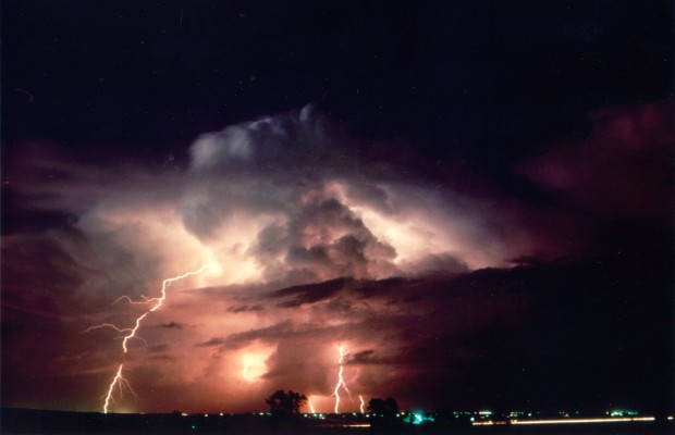 The Brightness, Power, and Speed of Lightning. PNNL Photo Library (http://PictureThis.pnl.gov, SMAA-497Q4H, February 1993), Atmospheric Sciences Category, Pacific Northwest National Laboratory (PNNL, http://www.pnl.gov), United States Department of Energy (http://www.doe.gov), Government of the United States of America.