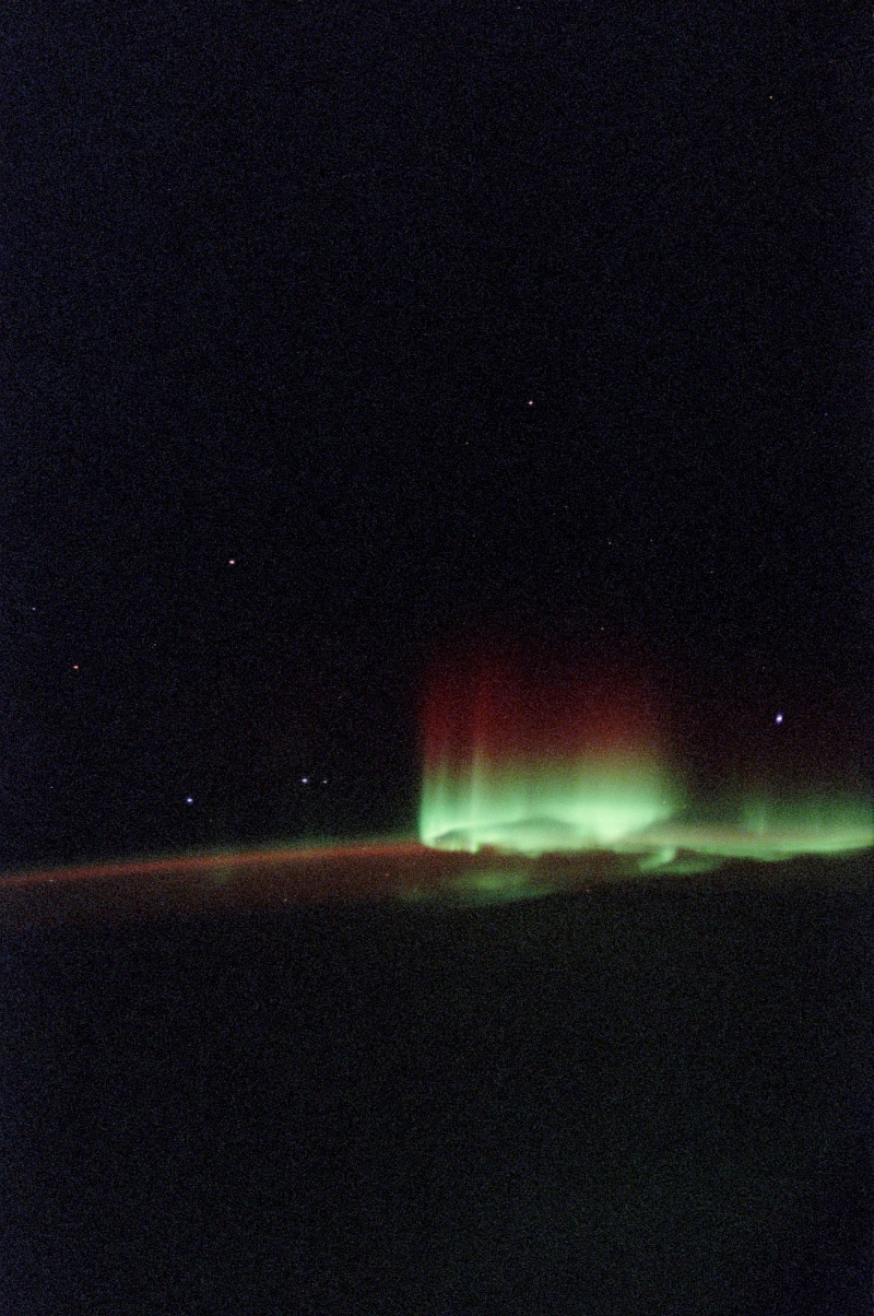 19. Aurora Australis or Southern Lights, June 2002, As Seen From Space Shuttle Endeavour (STS-111) While Over South of Australia. Photo Credit: NASA; STS-111 Shuttle Mission Imagery (http://spaceflight.nasa.gov/gallery/images/shuttle/sts-111/ndxpage1.html): STS111-362-036 (http://spaceflight.nasa.gov/gallery/images/shuttle/sts-111/html/sts111-362-036.html), NASA Human Space Flight (http://spaceflight.nasa.gov), National Aeronautics and Space Administration (NASA, http://www.nasa.gov), Government of the United States of America.