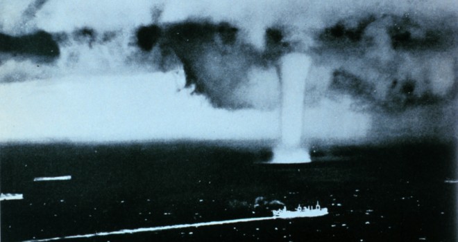 2. Huge Waterspout in the North Atlantic Ocean During World War II (WWII). Photo Credit: Archival Photograph by Mr. Steve Nicklas, NOS, NGS; Royal Air Force Photograph; National Oceanic and Atmospheric Administration Photo Library (http://www.photolib.noaa.gov, wea00344), Historic NWS Collection, National Oceanic and Atmospheric Administration (NOAA, http://www.noaa.gov), United States Department of Commerce (http://www.commerce.gov), Government of the United States of America (USA).