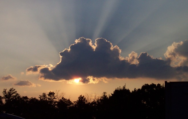 Lovely Sunset With Shadow Bands, August 2003, Commonwealth of Massachusetts, USA. Photo Credit: Midshipman Michael Theberge, Maine Maritime Academy; National Oceanic and Atmospheric Administration Photo Library (http://www.photolib.noaa.gov, wea03120), Historic NWS Collection, National Oceanic and Atmospheric Administration (NOAA, http://www.noaa.gov), United States Department of Commerce (http://www.commerce.gov), Government of the United States of America (USA).