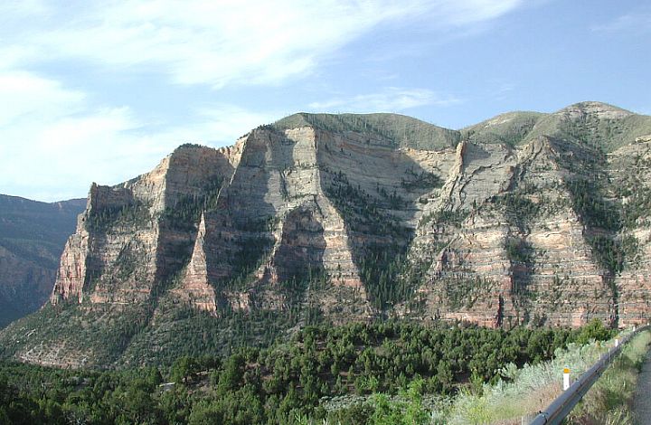 Scheer Cliffs, State of Utah, USA. Photo Credit: Robert Pos, Fisheries Biologist; Washington DC Library, United States Fish and Wildlife Service Digital Library System (http://images.fws.gov, WO- E 69), United States Fish and Wildlife Service (FWS, http://www.fws.gov), United States Department of the Interior (http://www.doi.gov), Government of the United States of America (USA).