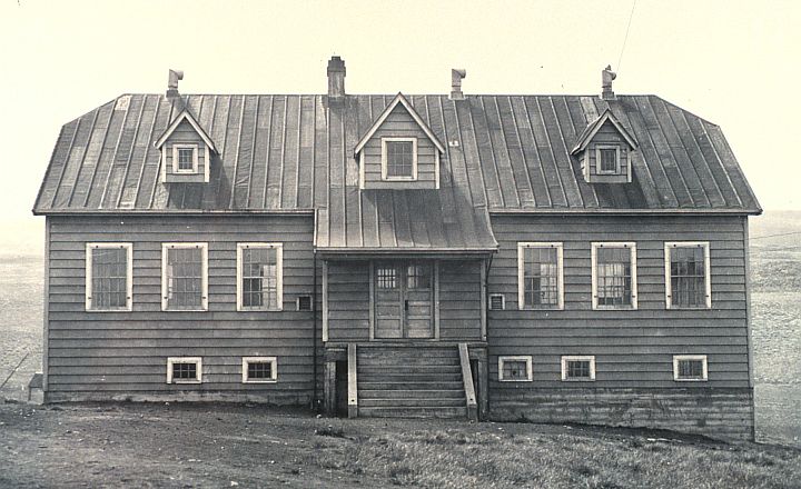 The School Building, a Center of Education, on St. Paul Island, Pribilof Islands, State of Alaska, USA. Photo Credit: National Marine Fisheries Service, June 1938; F&WS 10,071; National Oceanic and Atmospheric Administration Photo Library (http://www.photolib.noaa.gov, line1703), America's Coastlines Collection, National Oceanic and Atmospheric Administration (NOAA, http://www.noaa.gov), United States Department of Commerce (http://www.commerce.gov), Government of the United States of America (USA).