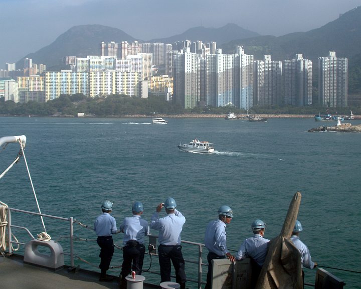 Entering Hong Kong by Sea, Xianggang Tebie Xingzhengqu - Hong Kong Special Administrative Region. Photo Credit: Journalist Seaman Adam R. Cole, Navy NewsStand - Eye on the Fleet Photo Gallery (http://www.news.navy.mil/view_photos.asp, 051113-N-4124C-001), United States Navy (USN, http://www.navy.mil); United States Department of Defense (DoD, http://www.DefenseLink.mil or http://www.dod.gov), Government of the United States of America (USA).