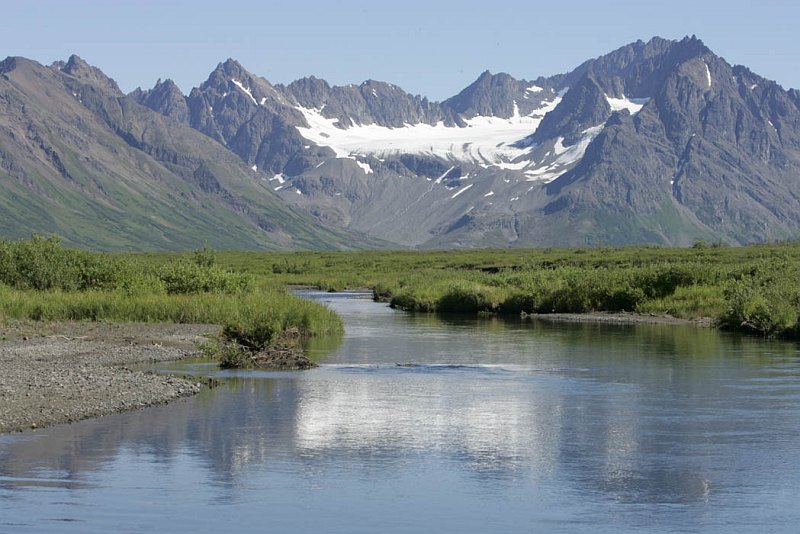 Peaceful and Scenic View of Mountain Peaks on the Togiak Refuge, Togiak National Wildlife Refuge, State of Alaska, USA. Photo Credit: Steve Hillebrand, Alaska Image Library, United States Fish and Wildlife Service Digital Library System (http://images.fws.gov, DI-W5B0110TO), United States Fish and Wildlife Service (FWS, http://www.fws.gov), United States Department of the Interior (http://www.doi.gov), Government of the United States of America (USA).