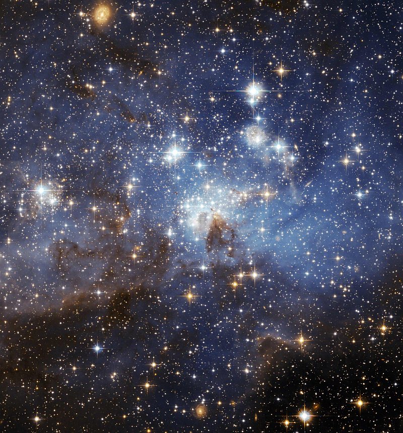 Stars, Stars, and More Stars: LH 95 In the Large Magellanic Cloud, Dorado Constellation. Photo Credit: Celestial Season's Greetings from Hubble, March 2006 (Release date: December 16, 2006), STScI-2006-55, NASA's Earth-orbiting Hubble Space Telescope (http://HubbleSite.org); The Hubble Heritage Team (STScI/AURA)-European Space Agency (ESA, http://SpaceTelescope.org)/Hubble Collaboration, National Aeronautics and Space Administration (NASA, http://www.nasa.gov), Government of the United States of America (USA). Acknowledgment: D. Gouliermis (Max Planck Institute for Astronomy, Heidelberg, Germany).