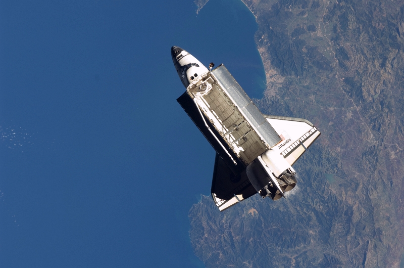 12. Space Shuttle Atlantis (STS-129) High Above the Mediterranean Sea, Near the Coast of Algeria, November 25, 2009, As Seen From the International Space Station (Expedition Twenty-One). Photo Credit: NASA; STS-129 Shuttle Mission Imagery (http://spaceflight.nasa.gov/gallery/images/shuttle/sts-129/ndxpage1.html), ISS021-E-032920 (http://spaceflight.nasa.gov/gallery/images/shuttle/sts-129/html/iss021e032920.html), NASA Human Space Flight (http://spaceflight.nasa.gov), National Aeronautics and Space Administration (NASA, http://www.nasa.gov), Government of the United States of America.