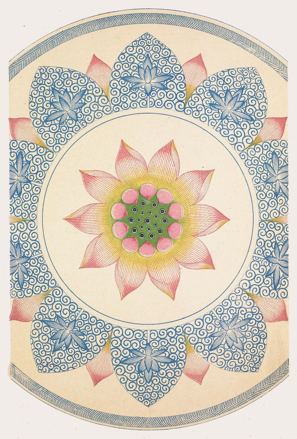 Illustration from a book showing chinese design