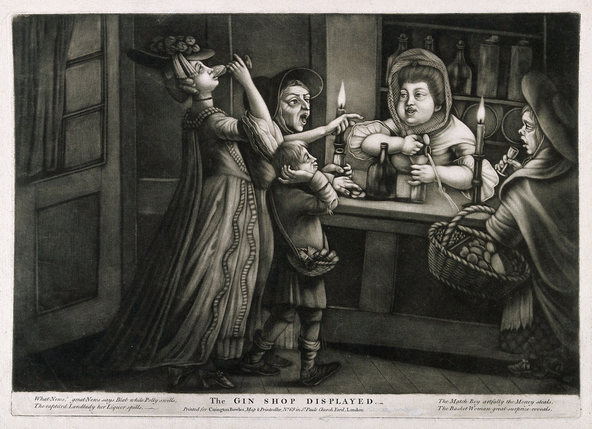 Women drinking gin in a gin shop