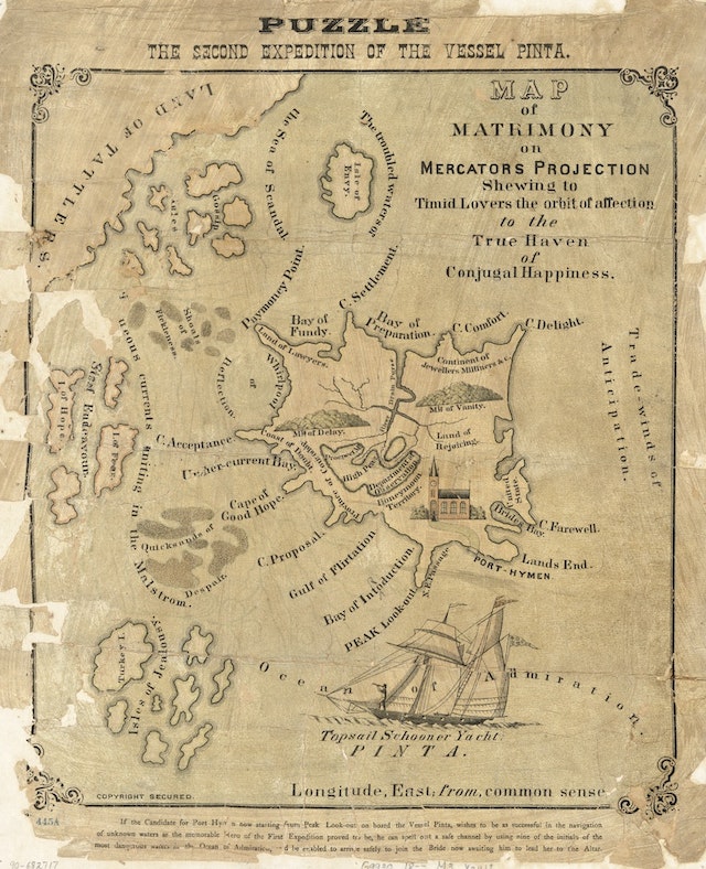 Map of Matrimony on Mercators Projection