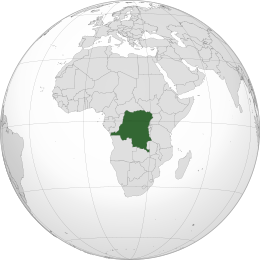 Map of the Democratic Republic of the Congo