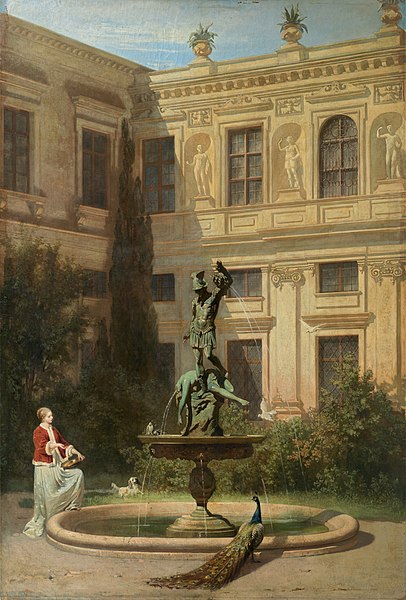File:Hans von Marées - Courtyard with the Grotto in the Munich Royal Residence - WGA14058.jpg