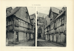 Lisieux. Maison d'angle, rue de la Paix, et maisons voisines.