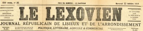 Le Lexovien, 22 octobre 1919