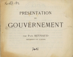 Prsentation du gouvernement (mars 1940)