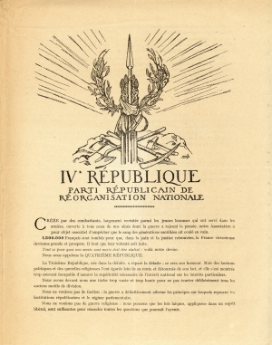 IVe Rpublique parti rpublicain de rorganisation nationale