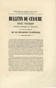 Bulletin de censure, prospectus [ca1847]