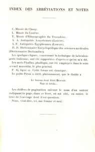 Index des abrviations et notes