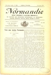 Normandie, revue rgionale illustre mensuelle, n20 dcembre 1918.