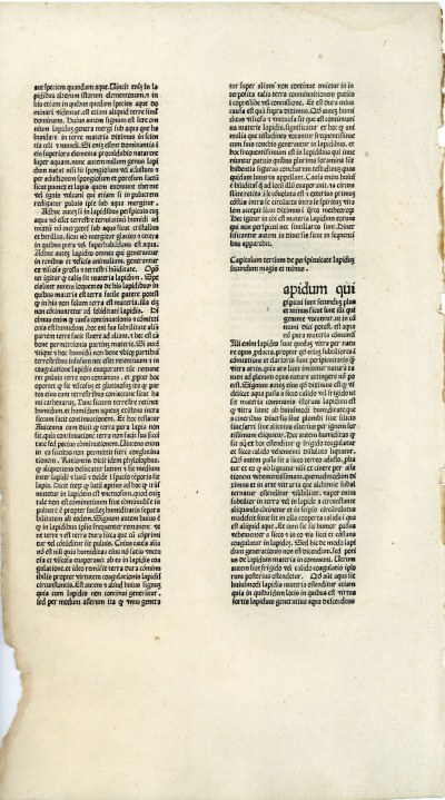 De mineralibus / Albertus Magnus [St Albert le Grand (1193-1280)].- Padua [Padoue] : Petrus Maufer pour Antonius de Albricis, 1476.