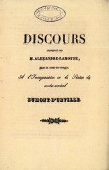 Discours prononcs lors de l'inauguration de la statue du Contre-Amiral Dumont-d'Urville,  Cond-sur-Noireau, le 20 octobre 1844