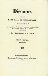 Discours prononcs lors de l'inauguration de la statue du Contre-Amiral Dumont-d'Urville,  Cond-sur-Noireau, le 20 octobre 1844