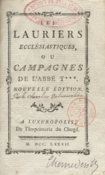 Les Lauriers ecclesiastiques (p. de titre de l'd. de 1777)