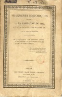 Fragments historiques relatifs  la campagne de 1815 et  la bataille de Waterloo (1829)