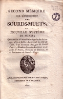 Second mmoire sur l'instruction des sourds-muets (p. de titre)