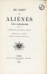 Du sort des alins - Joly - 1868