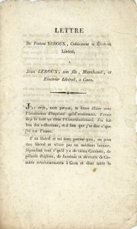 Lettre de Pierre Leroux cultivateur et lecteur libral (1824)