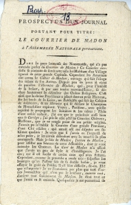 Le Courrier de Madon (1789) - Propectus
