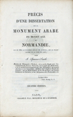 Prcis d'une dissertation sur un monument arabe du moyen-ge en Normandie, lue en 1820