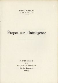 Propos sur l'intelligence - 1926