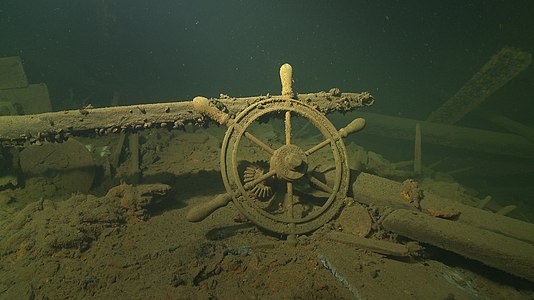 Underwater shipwreck in Estonia