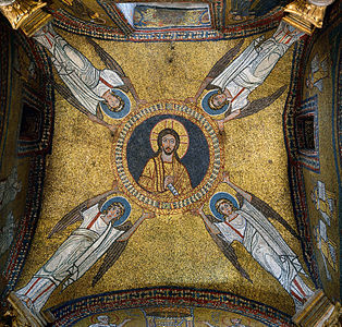 Mosaic of the vault of the chapel of San Zeno (IX century)