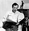 British composer Benjamin Britten, known for the opera Peter Grimes and his ever-popular Young Person's Guide to the Orchestra (the latter based on themes by Henry Purcell).