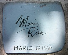 Mario Riva: signature on the Muretto di Alassio