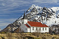 39 Sildpollnes Church and Higravstindan in morning, Austvågøya, Lofoten, Norway, 2015 April uploaded by Ximonic, nominated by Tomer T