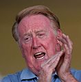 Vin Scully, longtime broadcaster of both the Brooklyn and Los Angeles Dodgers