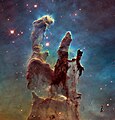 55 Pillars of creation 2014 HST WFC3-UVIS full-res uploaded by WolfmanSF, nominated by Crisco 1492