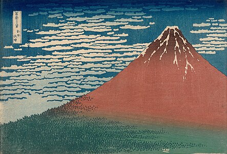 South Wind, Clear Sky, by Katsushika Hokusai