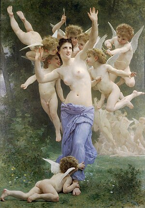 William-Adolphe Bouguereau (1825-1905) - The Invasion (Le Guêpier) (1892) Translated title: The Wasp's Nest. 1892 Oil on canvas 83 3/4 x 60 inches (213 x 152.5 cm) Private collection Signed and dated lower right
