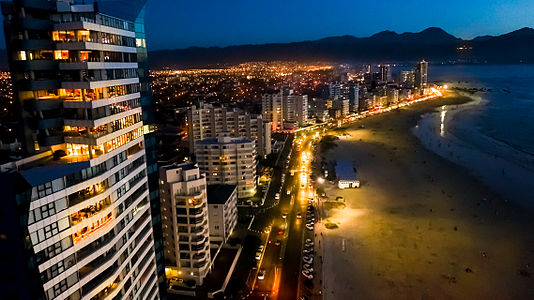 Strand Beach Road, Cape Town at Dusk, is a popular beach front walking area in the northern part of Cape Town.