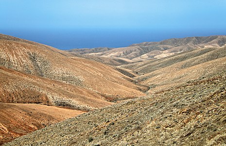View from east on the Barranco Valle de la Fuente, Fuerteventura
