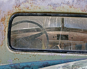 old truck window