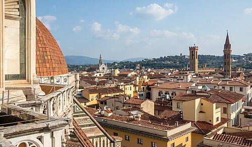 Southeastern Florence from the Duomo terrace (panorama)