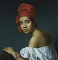 Creole in a Red Turban, Louisiana Creole woman, Jacques Amans, ca. 1840